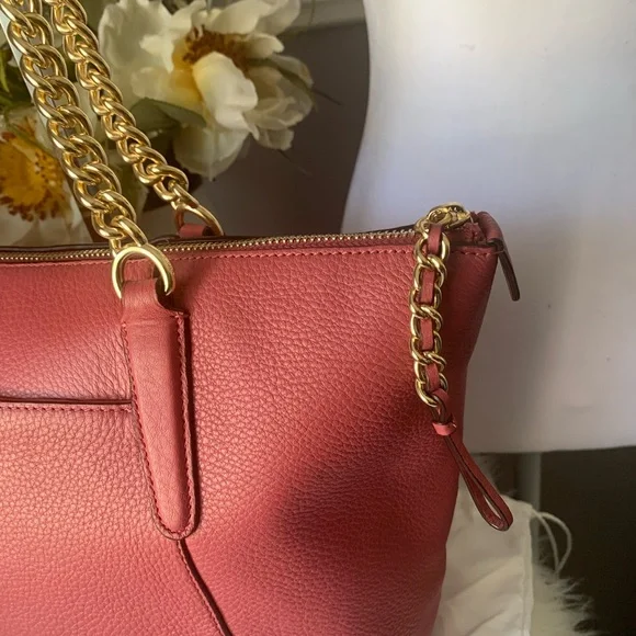 NWOT Coach Ava Chain Refined Red Pebble
Leather Tote Bag Carryall - Picture 5 of 15